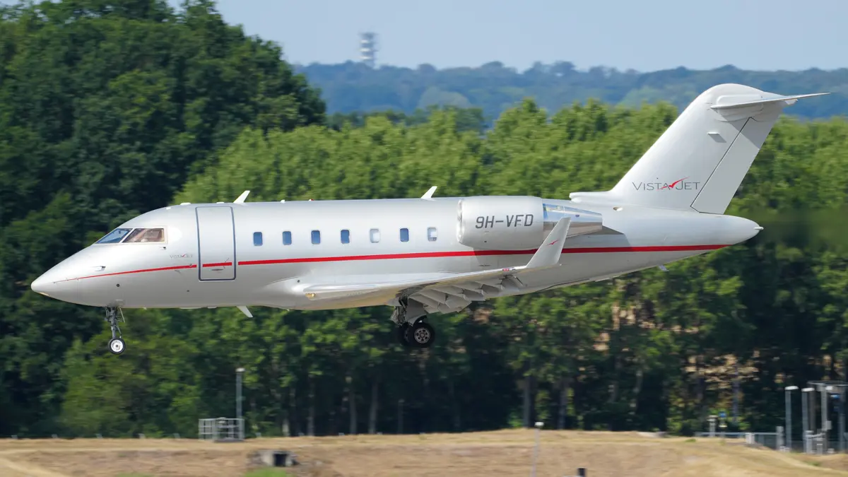 Bombardier Challenger 605 private jet exterior