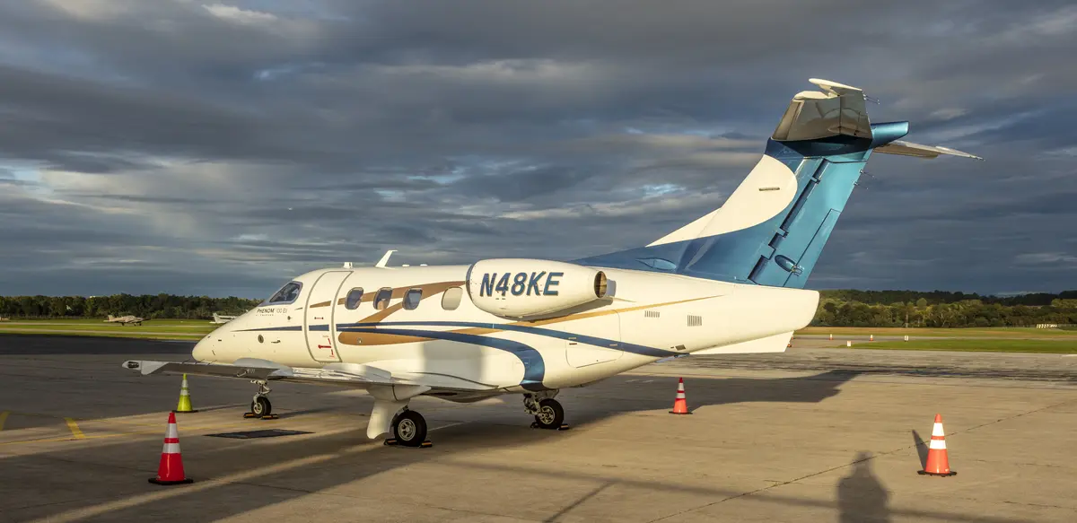Phenom 100EV private jet exterior